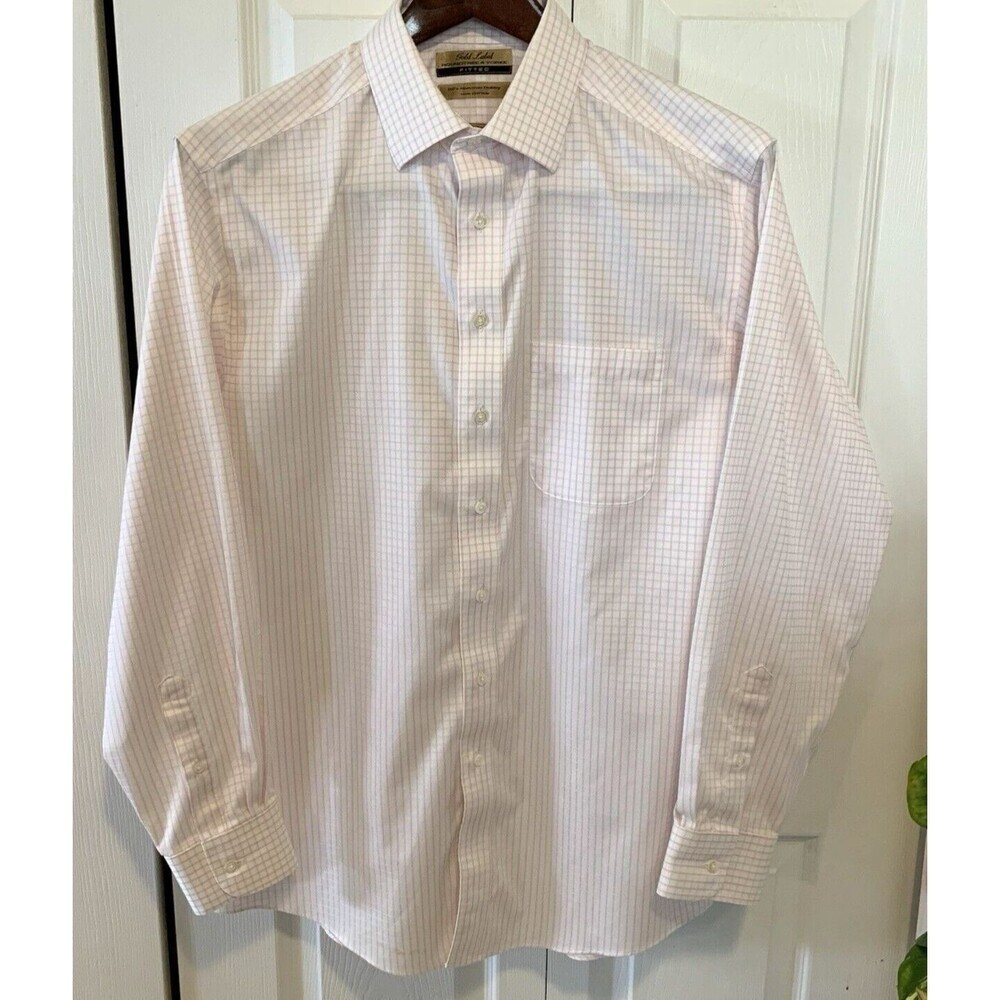 Roundtree & Yorke Gold Label Fitted Shirt Mens 16 1/2 (35) Non-Iron 100% Cotton